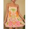 image:imageMakeMeChic Womens Flowy Mini Dress Boho A Line Summer Ruffle Dresses Tropical Vacation OutfitsApricot