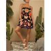 image:imageMakeMeChic Womens Flowy Mini Dress Boho A Line Summer Ruffle Dresses Tropical Vacation OutfitsBlack