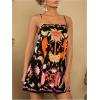 image:imageMakeMeChic Womens Flowy Mini Dress Boho A Line Summer Ruffle Dresses Tropical Vacation OutfitsBlack