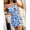 image:imageMakeMeChic Womens Heart Square Neck Pajama Dress Sleeveless Tank Nightgowns SleepwearBlue