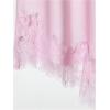 image:imageMakeMeChic Womens Lace Satin Asymmetrical Tops Spaghetti Strap Contrast Mini DressPink