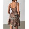 image:imageMakeMeChic Womens Leopard Print Mini Dress Y2k Ruffle Tiered Deep V Neck Cami Dresses
