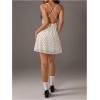 image:imageMakeMeChic Womens Mesh Polka Dots Mini Dress Cowl Neck Criss Cross Backless Y2k DressesApricot