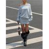image:imageMakeMeChic Womens Off The Shoulder Dresses Long Sleeve Bodycon Fall Mini DressGrey