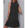 image:imageMakeMeChic Womens Polka Dots Mini Dress Sleeveless Elegant Beach Cover Ups Vacation SundressBlack
