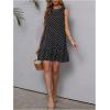 image:imageMakeMeChic Womens Polka Dots Mini Dress Sleeveless Elegant Beach Cover Ups Vacation SundressBlack