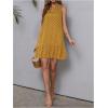 image:imageMakeMeChic Womens Polka Dots Mini Dress Sleeveless Elegant Beach Cover Ups Vacation SundressMustard Yellow