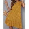 image:imageMakeMeChic Womens Polka Dots Mini Dress Sleeveless Elegant Beach Cover Ups Vacation SundressMustard Yellow