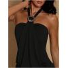 image:imageMakeMeChic Womens Ruffle Mini Dress Y2k Backless Sleeveless Western Going Out Halter DressesBlack