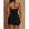 image:imageMakeMeChic Womens Ruffle Mini Dress Y2k Backless Sleeveless Western Going Out Halter DressesBlack