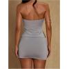 image:imageMakeMeChic Womens Ruffle Mini Dress Y2k Backless Sleeveless Western Going Out Halter DressesGrey