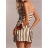 image:imageMakeMeChic Womens Striped Bandeau Mini Dress Strapless A Line Summer Y2K Short DressesApricot