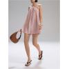 image:imageMakeMeChic Womens Striped Halter Dress Tie Open Back A Line Summer Short DressesPink