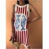 image:imageMakeMeChic Womens Striped Tank Dress Sleeveless Summer Short Dresses SundressRedmulticolor