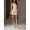 image:imageMakeMeChic Womens Summer Mini Dress Strapless Linen Tie Backless Cut Out Tube Top Graduation DressApricot