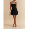image:imageMakeMeChic Womens Summer Mini Dresses Spaghetti Strap Tie Backless A Line Short Cami DressBlack