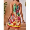 image:imageMakeMeChic Womens Tropical Floral Print Halter Vacation Dresses Sleeveless Tie Back Holiday Summer Mini DressMulticolor