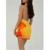 image:imageMakeMeChic Womens Vacation Mini Dress Y2k Halter Backless Dresses Cowl Neck Floral SundressOrange