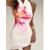 image:imageMakeMeChic Womens Vacation Mini Dress Y2k Halter Backless Dresses Cowl Neck Floral SundressPink