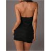 image:imageMakeMeChic Womens Y2k Sexy Mini Dress Deep V Neck Backless Bodycon Party Halter DressesBlack