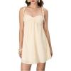 image:imageMakeMeChic Womens Bow Knot Tie Shoulder Cami Dress Sleeveless Flared Short Summer DressesApricot