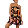 image:imageMakeMeChic Womens Flowy Mini Dress Boho A Line Summer Ruffle Dresses Tropical Vacation OutfitsBlack