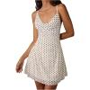 image:imageMakeMeChic Womens Mesh Polka Dots Mini Dress Cowl Neck Criss Cross Backless Y2k DressesApricot