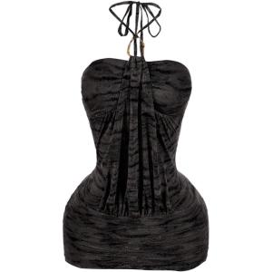 image:imageMakeMeChic Womens Halter Mini Dress Sleeveless Going Out Party Bodycon DressesBlack