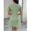 image:imageMakeMeChic Womens Chiffon Ruffle Sleeve Dress Swiss Dots Summer Short DressesMint Green