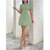image:imageMakeMeChic Womens Chiffon Ruffle Sleeve Dress Swiss Dots Summer Short DressesMint Green
