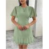 image:imageMakeMeChic Womens Chiffon Ruffle Sleeve Dress Swiss Dots Summer Short DressesMint Green
