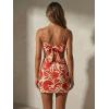 image:imageMakeMeChic Womens Floral Boho Mini Dress Tie Backless Cut Out Mini Dresses SundressRed