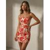 image:imageMakeMeChic Womens Floral Boho Mini Dress Tie Backless Cut Out Mini Dresses SundressRed