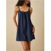 image:imageMakeMeChic Womens Flowy Mini Dress Spaghetti Strap A Line Babydoll Summer Short DressesBlue