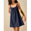 image:imageMakeMeChic Womens Flowy Mini Dress Spaghetti Strap A Line Babydoll Summer Short DressesBlue