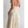 image:imageMakeMeChic Womens Summer Dress Floral Mesh Spaghetti Strap Backless Flowy Maxi Long Dress
