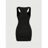 image:imageMakeMeChic Womens Summer Tank Mini Dress Y2K Square Neck Sleeveless Rivet Bodycon Short DressesBlack