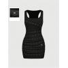 image:imageMakeMeChic Womens Summer Tank Mini Dress Y2K Square Neck Sleeveless Rivet Bodycon Short DressesBlack