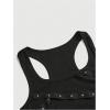 image:imageMakeMeChic Womens Summer Tank Mini Dress Y2K Square Neck Sleeveless Rivet Bodycon Short DressesBlack