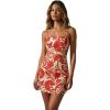 image:imageMakeMeChic Womens Floral Boho Mini Dress Tie Backless Cut Out Mini Dresses SundressRed