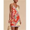 image:imageMakeMeChic Womens Boho Cami Dress Summer Spaghetti Strap Sleeveless Floral Beach Short DressesMulticolor