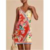 image:imageMakeMeChic Womens Boho Cami Dress Summer Spaghetti Strap Sleeveless Floral Beach Short DressesMulticolor