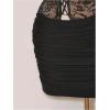 image:imageMakeMeChic Womens Fall Floral Lace Mini Dress Party Tie Front Sleeveless Bodycon Mesh Sheer DressesBlack