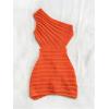 image:imageMakeMeChic Womens Off The Shoulder Dress Cut Out Sleeveless Bodycon Y2k Short DressesOrange