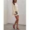 image:imageMakeMeChic Womens Party Bell Sleeve One Shoulder Dress Sequin Asymmetrical Bodycon Short DressesYellow