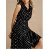 image:imageMakeMeChic Womens Shirt Dress Polka Dots Sleeveless Button Down A Line Flare Tank Mini DressesBlack and White