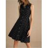 image:imageMakeMeChic Womens Shirt Dress Polka Dots Sleeveless Button Down A Line Flare Tank Mini DressesBlack and White