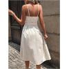 image:imageMakeMeChic Womens Summer Cami Dress Button Down A Line Flare Midi Sundress with BeltApricot