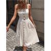 image:imageMakeMeChic Womens Summer Cami Dress Button Down A Line Flare Midi Sundress with BeltApricot