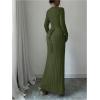 image:imageMakeMeChic Womens Sweater Dress Long Sleeve Tie Back Rib Knit Going Out Maxi DressGreen